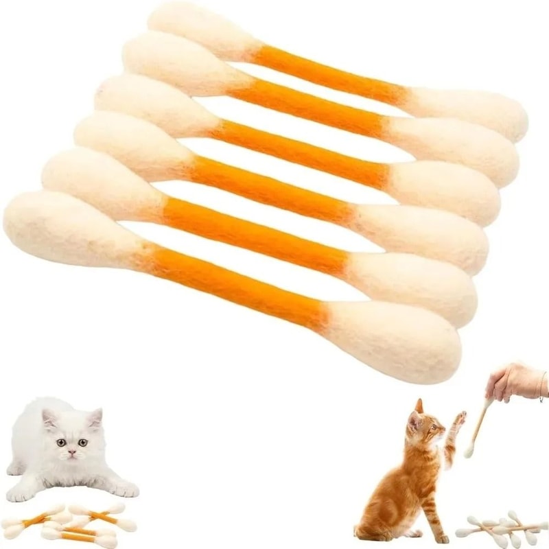 Giant Catnip Cotton Swab Kicker Toys Set For Interactive Play Dental Chewing 8