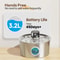 Wireless Stainless Steel Cat Water Fountain With Motion Sensor Rechargeable Battery 4