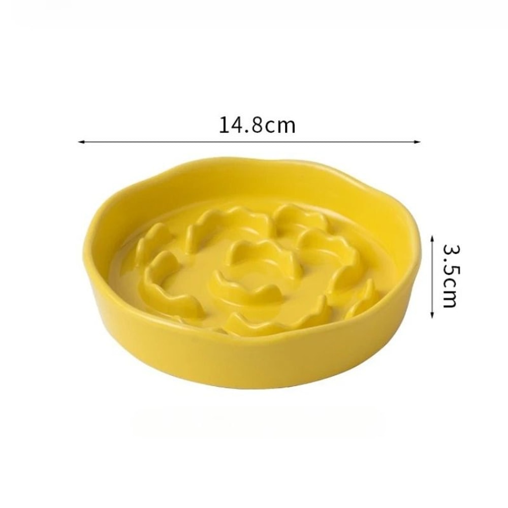 Elevated Ceramic Slow Feeder Cat Bowl For Healthy Eating Neck Comfort 3