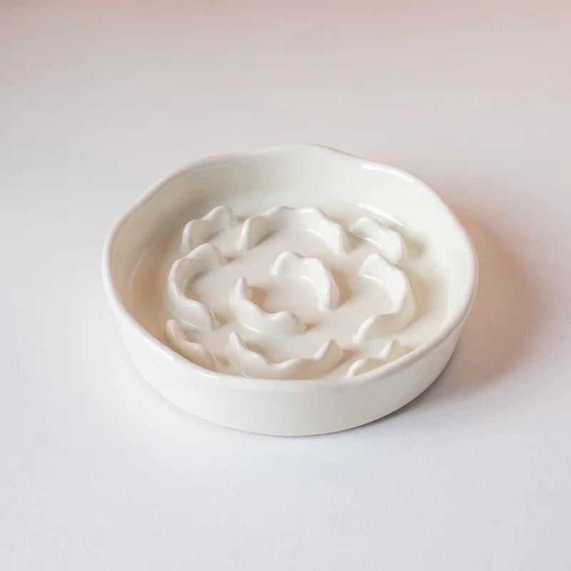 Elevated Ceramic Slow Feeder Cat Bowl For Healthy Eating Neck Comfort 7