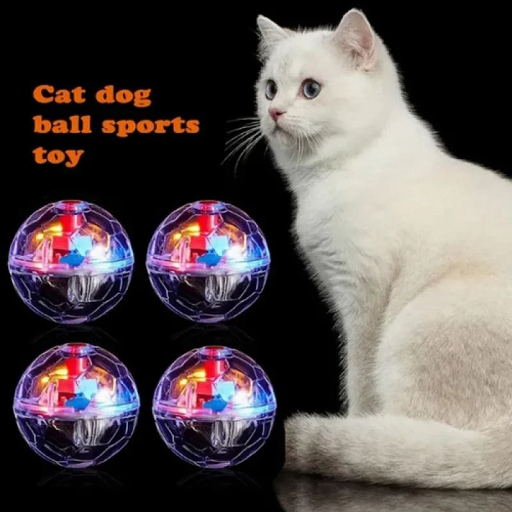 3Pack Motion Activated Flashing Cat Ball Toys For Interactive Indoor Play 1