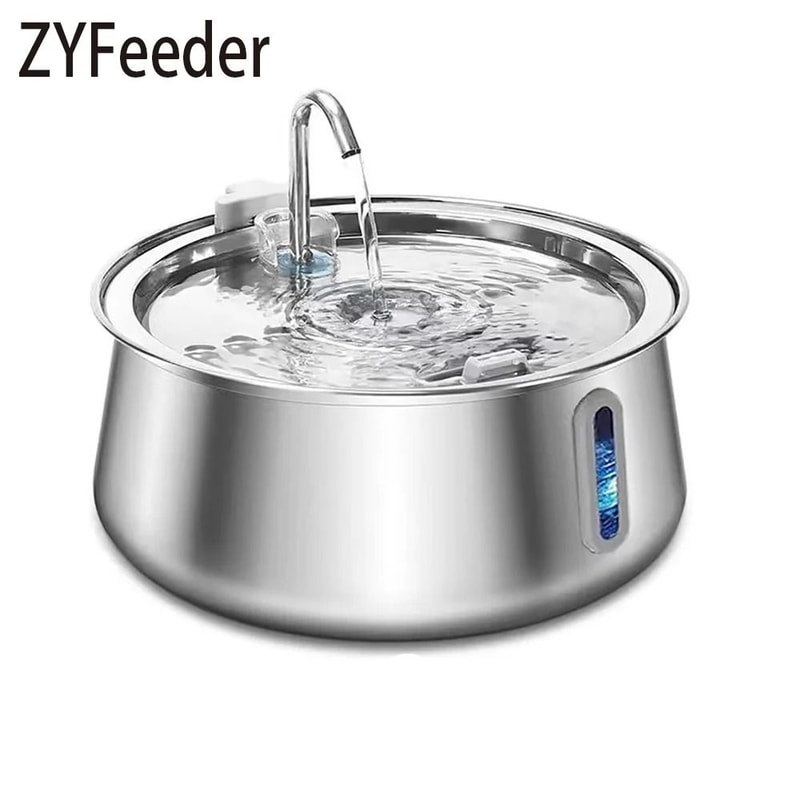 4L Stainless Steel Cat Water Fountain With MultiLayer Filtration For Cats And Dogs 0