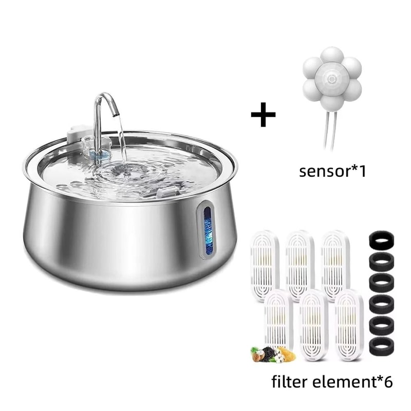 4L Stainless Steel Cat Water Fountain With MultiLayer Filtration For Cats And Dogs 9