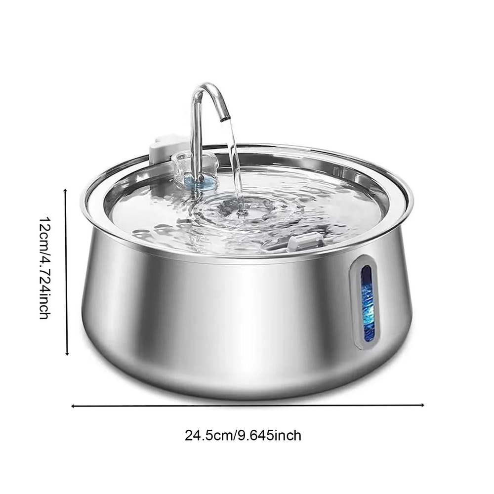 4L Stainless Steel Cat Water Fountain With MultiLayer Filtration For Cats And Dogs 5
