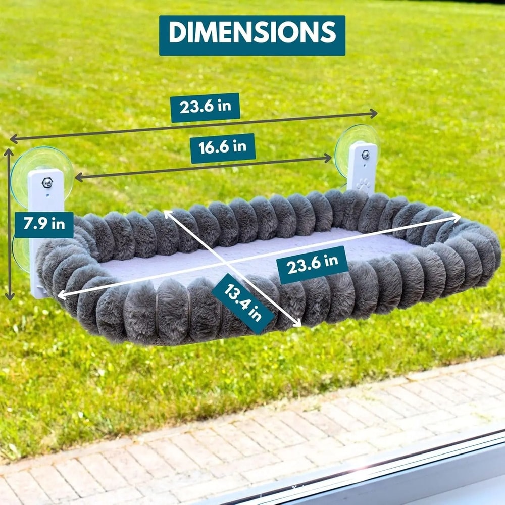 Foldable Window Cat Hammock With Suction Cups For Sunbathing And Lounging 1