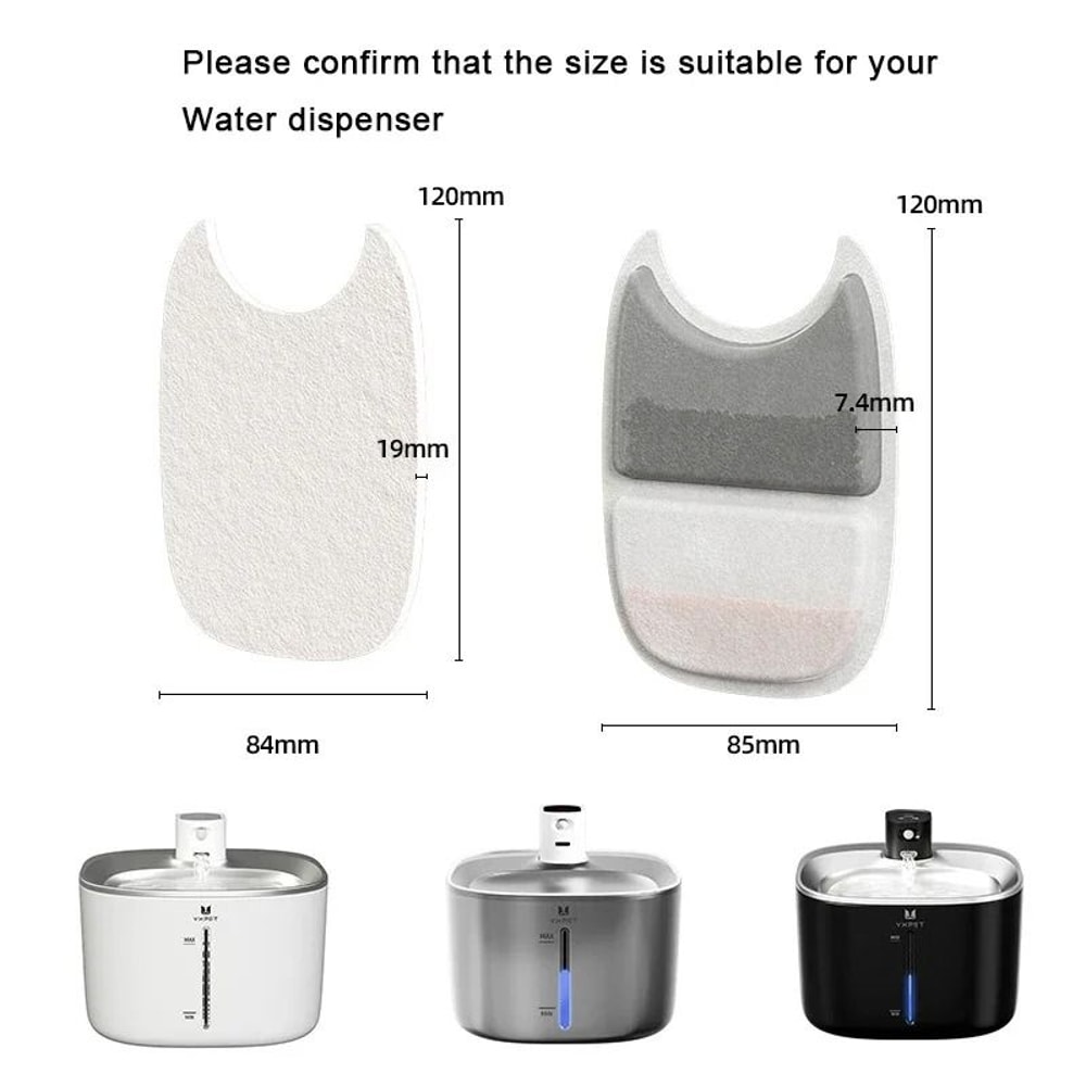 6Layer Replacement Water Filters For Stainless Steel Cat And Dog Water Fountains 2