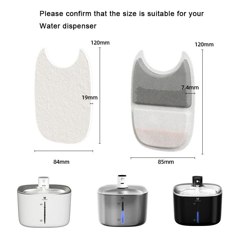 6Layer Replacement Water Filters For Stainless Steel Cat And Dog Water Fountains 2