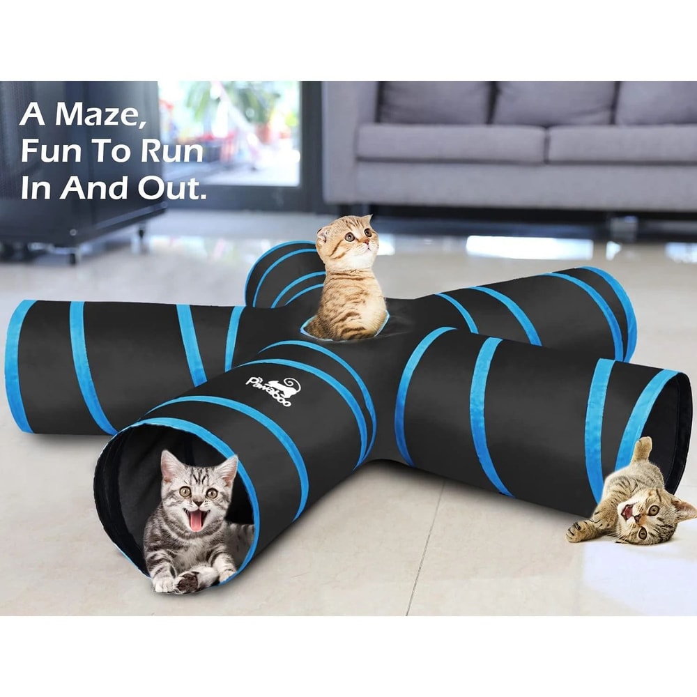 Pawaboo Collapsible Cat Tunnel With Balls And Bells For Interactive Indoor Play 5
