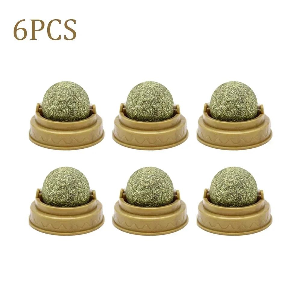 Natural Edible Catnip Ball Toys For Teeth Cleaning Play Enrichment 9