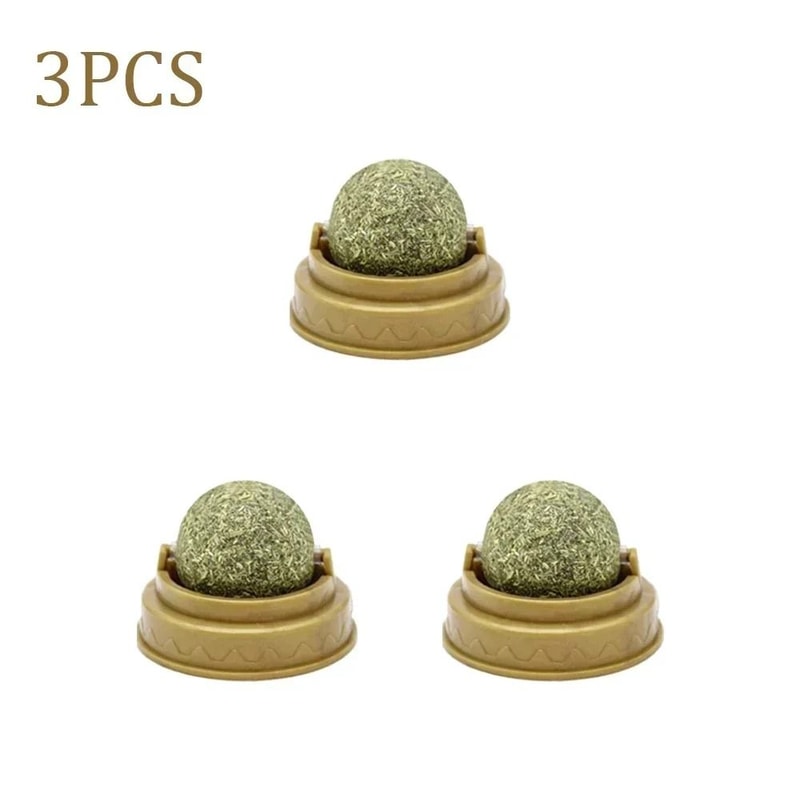 Natural Edible Catnip Ball Toys For Teeth Cleaning Play Enrichment 6