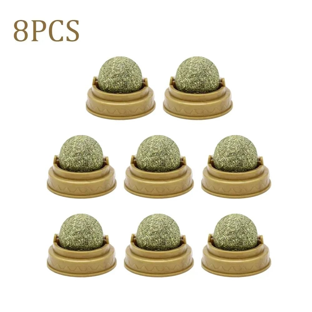 Natural Edible Catnip Ball Toys For Teeth Cleaning Play Enrichment 8
