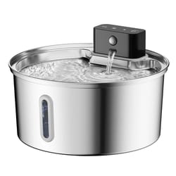 pureflow wireless stainless steel pet water fountain 108oz motion sensor drinking station