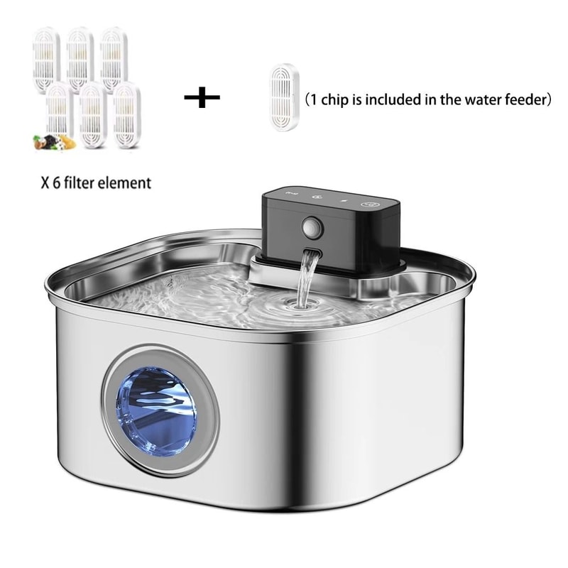 HydraSense Wireless Stainless Steel Pet Water Fountain 101oz Automatic Drinking Station 9