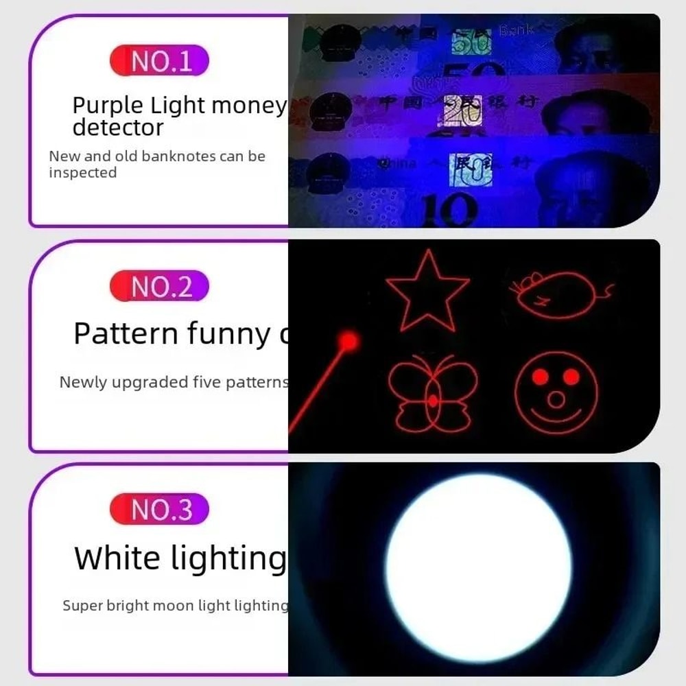 Smart USB Rechargeable Interactive Cat Laser Wand Toy With Pattern Projection 3