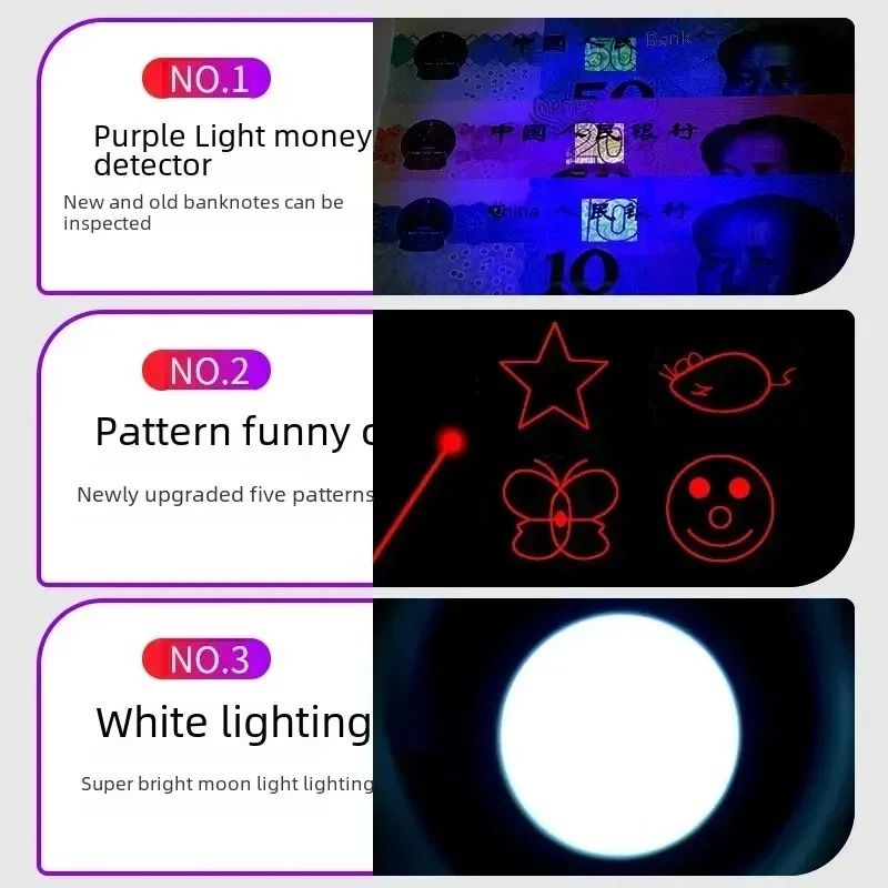 Smart USB Rechargeable Interactive Cat Laser Wand Toy With Pattern Projection 3