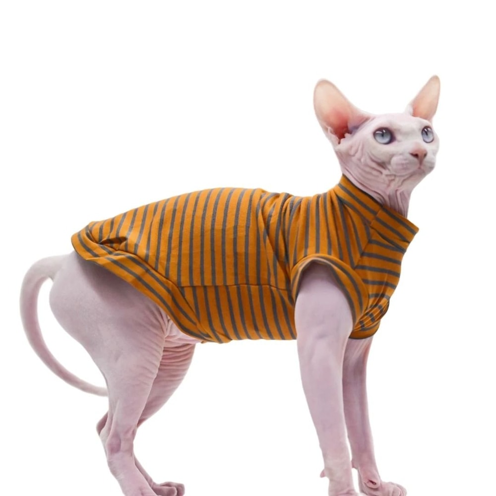 Breathable Cotton Summer Vest For Sphynx Cats And Small Pets 0