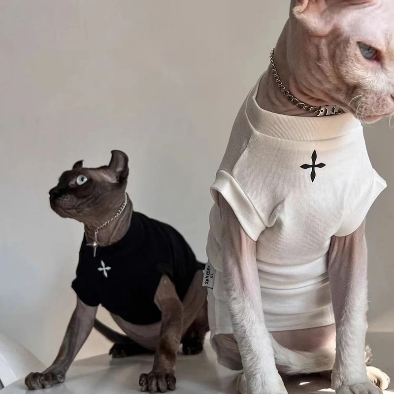 Winter Cotton TShirt For Sphynx Cats And Hairless Breeds 1