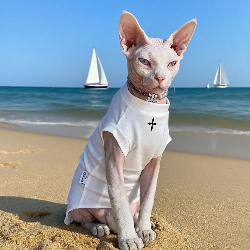 Winter Cotton TShirt For Sphynx Cats And Hairless Breeds 4