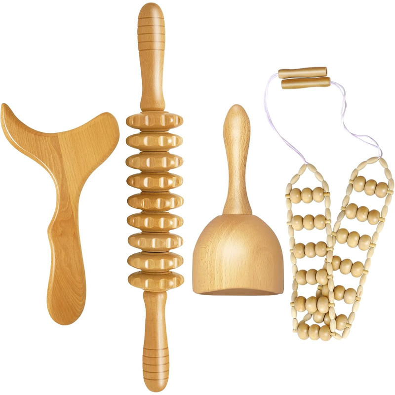 6in1 Wood Therapy Massage Tools  Lymphatic Drainage  Body Sculpting Kit For Maderoterapia Colombian