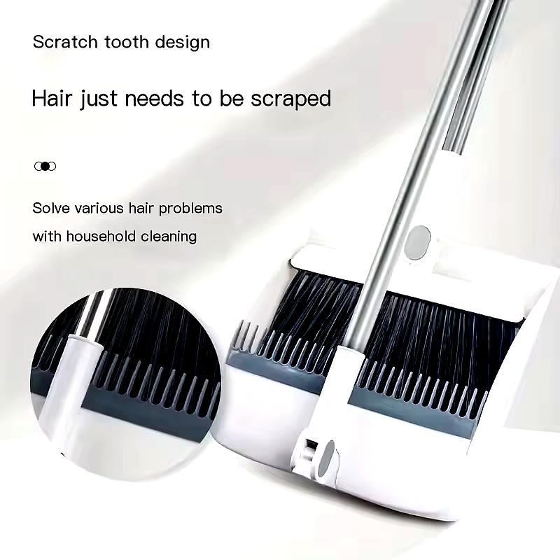 3in1 Rotatable Foldable Magnetic Broom  Dustpan Set With SelfCleaning Teeth  Ideal For Pet Hair  Co 1