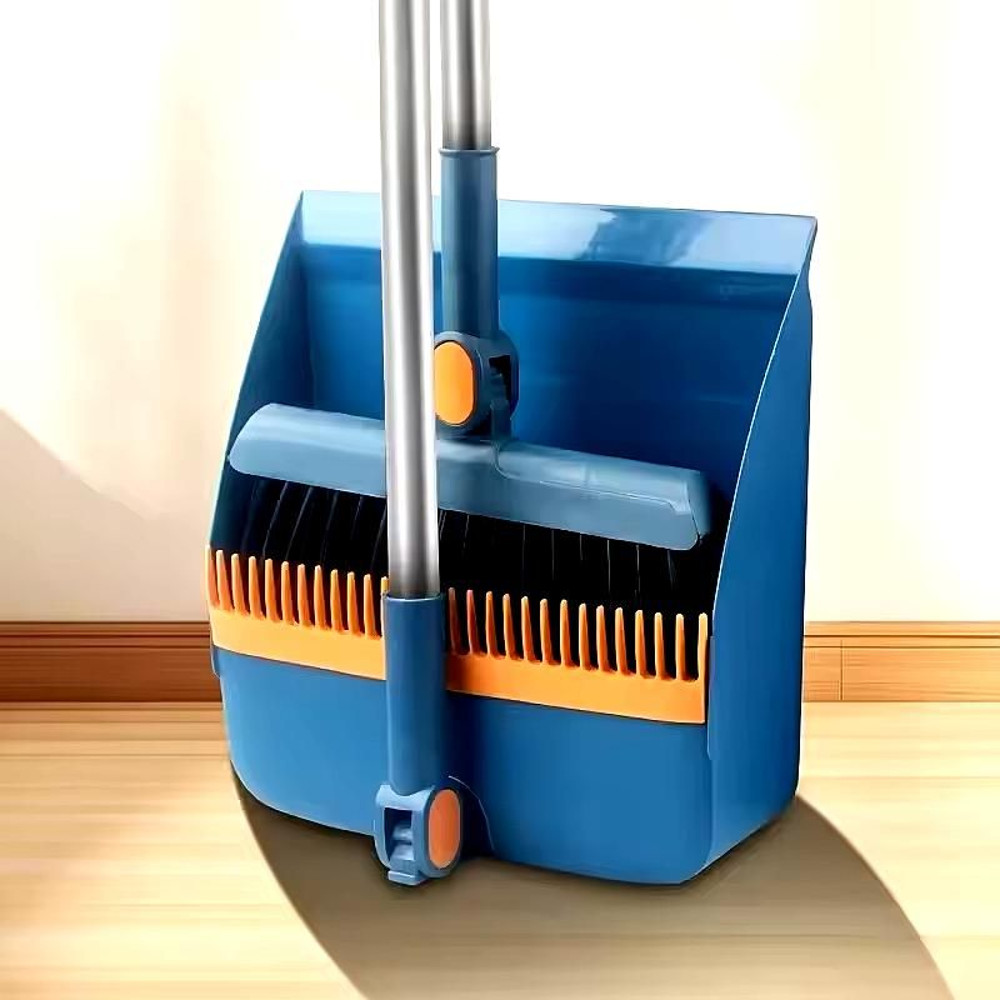 3in1 Rotatable Foldable Magnetic Broom  Dustpan Set With SelfCleaning Teeth  Ideal For Pet Hair  Co 4