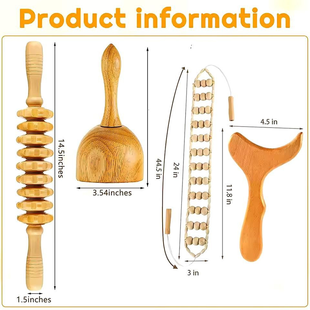 6in1 Wood Therapy Massage Tools  Lymphatic Drainage  Body Sculpting Kit For Maderoterapia Colombian 1