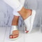 Women's Summer Wedge Platform Sandals – Elegant Open-Toe Slip-On Slippers with Soft Sole