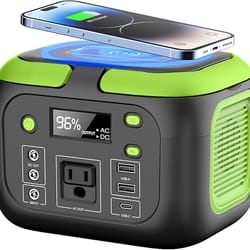 600w portable power station with 110v ac outlets solar generator power bank for camping, travel & emergency backup