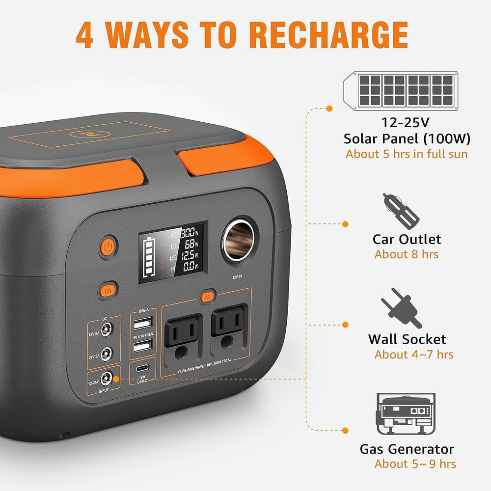 600W Portable Power Station With 110V AC Outlets Solar Generator Power Bank For Camping Travel Em 5