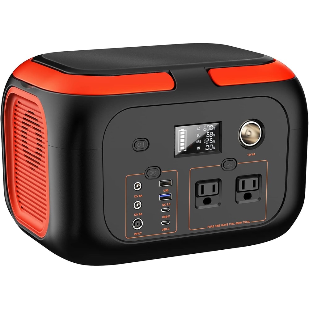 600W Portable Power Station With 110V AC Outlets Solar Generator Power Bank For Camping Travel Em 1