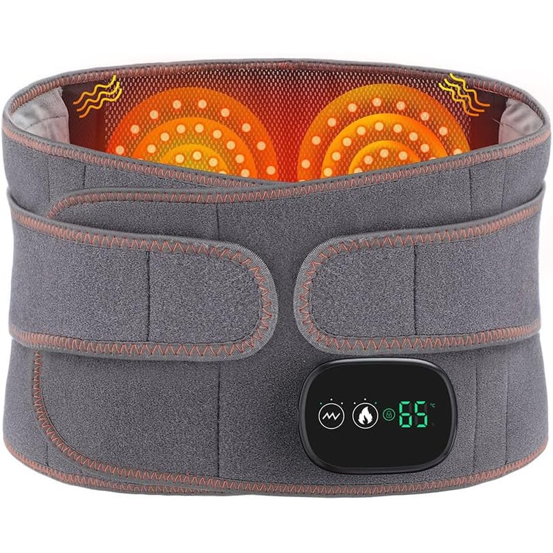Electric Heating Waist Massager Belt Vibration Hot Compress Support With 3Level Adjustment 0