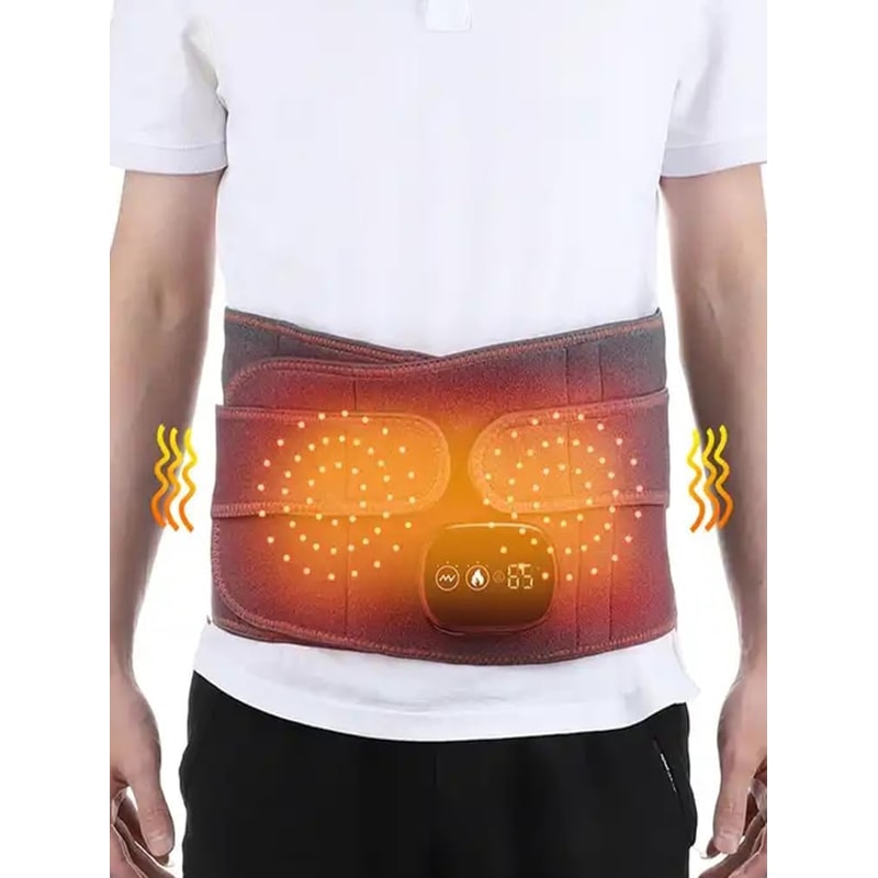 Electric Heating Waist Massager Belt Vibration Hot Compress Support With 3Level Adjustment 2