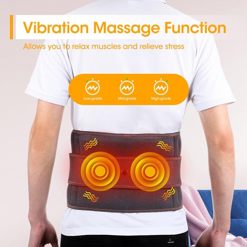 Electric Heating Waist Massager Belt Vibration Hot Compress Support With 3Level Adjustment 4