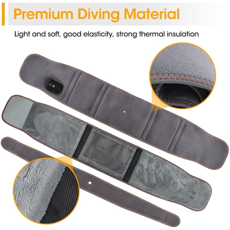 Electric Heating Waist Massager Belt Vibration Hot Compress Support With 3Level Adjustment 8