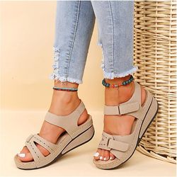 women's soft slip-on open toe walking sandals – 2024 summer comfort footwear