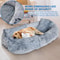 Orthopedic Human Dog Bed 71 X 40 AdultSized Lounger With Removable Cover Light Grey 1