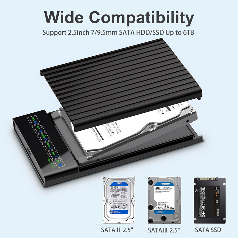 25 SATA To USB 31 Enclosure  HighSpeed 6Gbps Portable HDDSSD Case 3