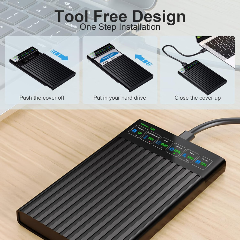 25 SATA To USB 31 Enclosure  HighSpeed 6Gbps Portable HDDSSD Case 4