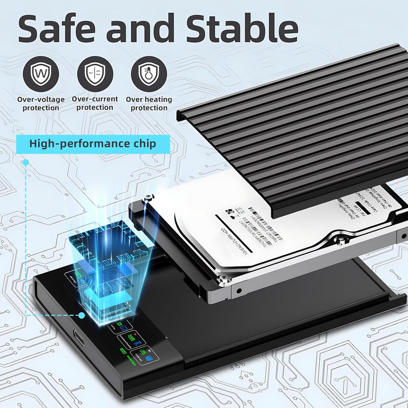 25 SATA To USB 31 Enclosure  HighSpeed 6Gbps Portable HDDSSD Case 5