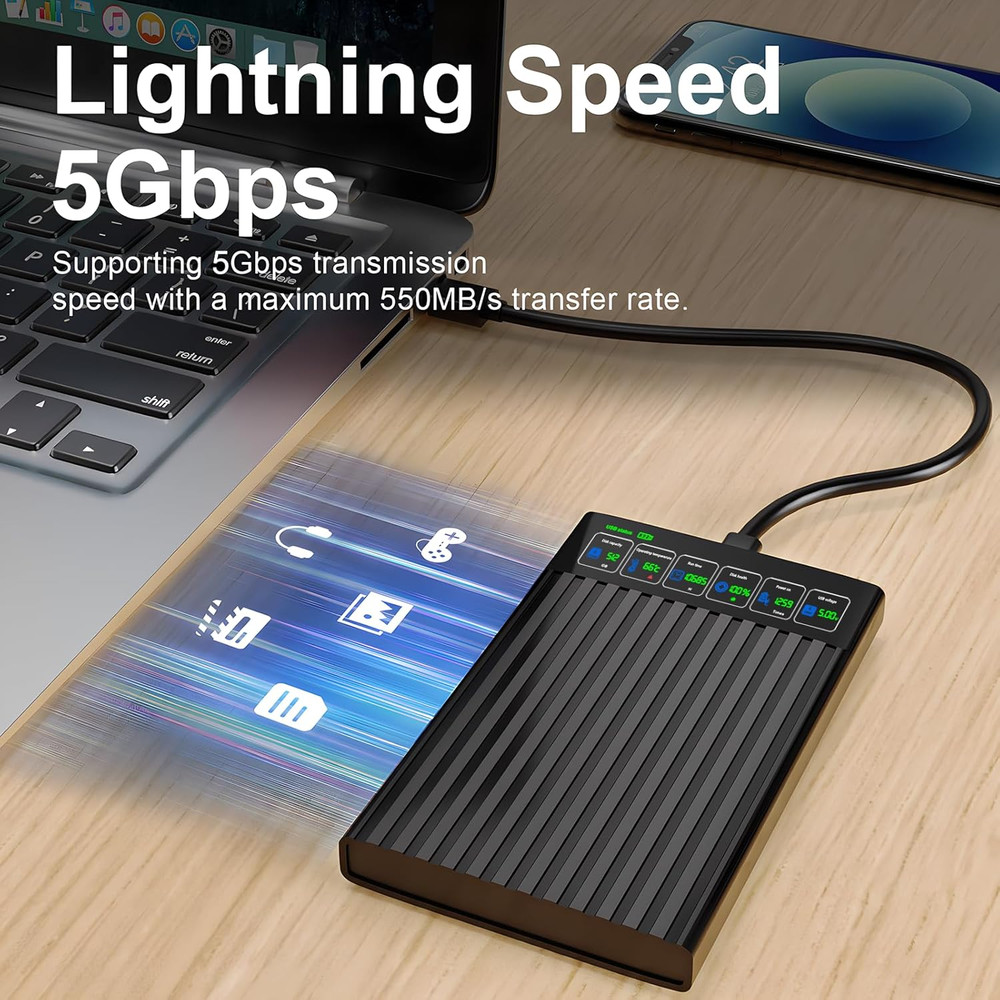 25 SATA To USB 31 Enclosure  HighSpeed 6Gbps Portable HDDSSD Case 6