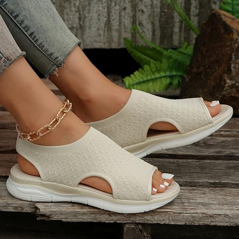 Womens Lightweight Mesh Wedge Sandals  Breathable Open Toe Summer Platforms 6