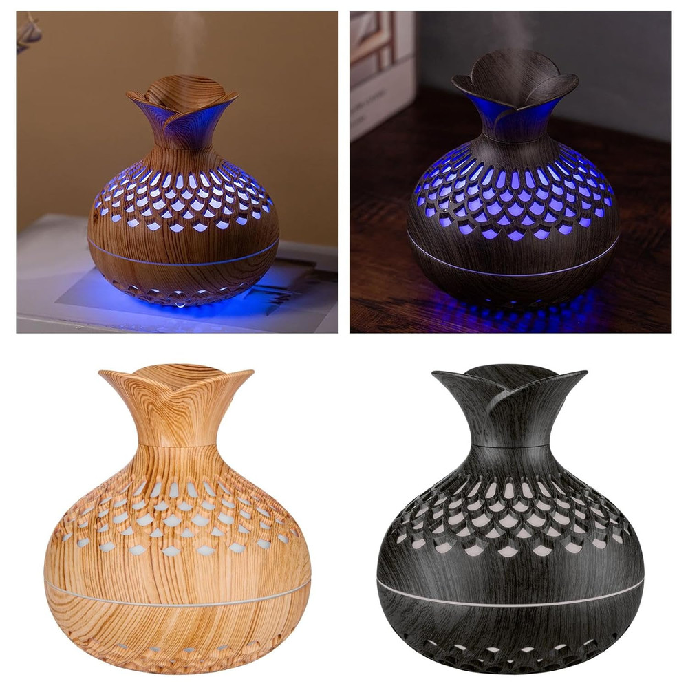 SerenityMist 300ml Wood Grain USB Aroma Diffuser  Humidifier 0