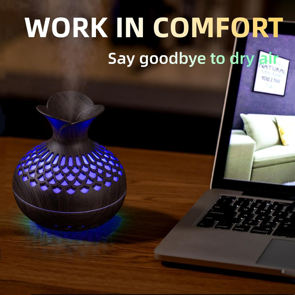 SerenityMist 300ml Wood Grain USB Aroma Diffuser  Humidifier 3