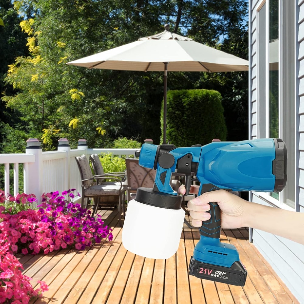 Cordless HVLP Paint Sprayer 600W Handheld Electric Paint Gun With 3 Spray Patterns And 800 1