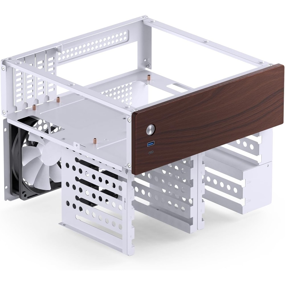 Jonsbo N4 Black NAS Chassis Compact 8Bay MicroATX Case With Walnut Panel 10