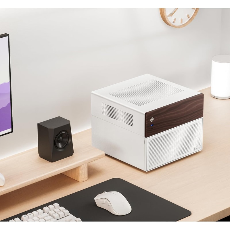 Jonsbo N4 Black NAS Chassis Compact 8Bay MicroATX Case With Walnut Panel 12