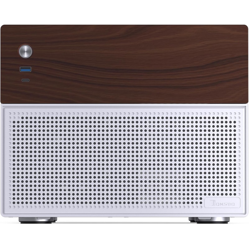 Jonsbo N4 Black NAS Chassis Compact 8Bay MicroATX Case With Walnut Panel 14