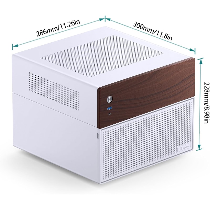 Jonsbo N4 Black NAS Chassis Compact 8Bay MicroATX Case With Walnut Panel 9