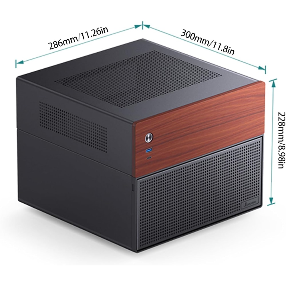 Jonsbo N4 Black NAS Chassis Compact 8Bay MicroATX Case With Walnut Panel 6