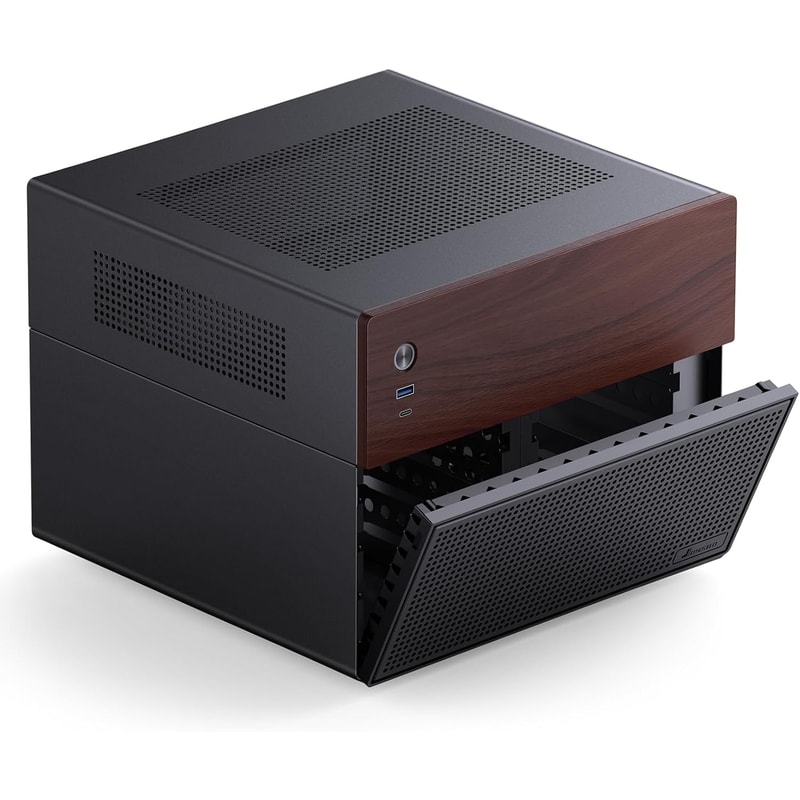 Jonsbo N4 Black NAS Chassis Compact 8Bay MicroATX Case With Walnut Panel 5